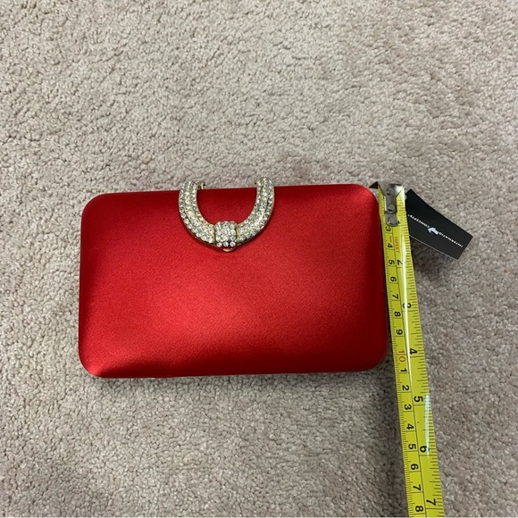 INC International Concepts Red Clutch with Silver Accent - Picture 11 of 14